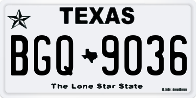 TX license plate BGQ9036