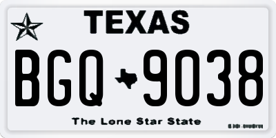 TX license plate BGQ9038