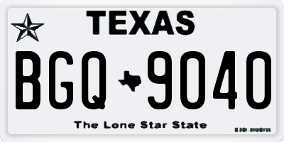 TX license plate BGQ9040