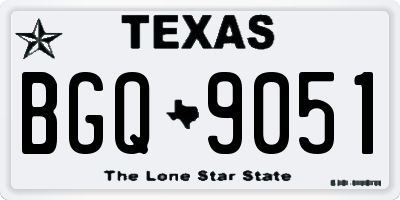 TX license plate BGQ9051