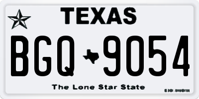 TX license plate BGQ9054