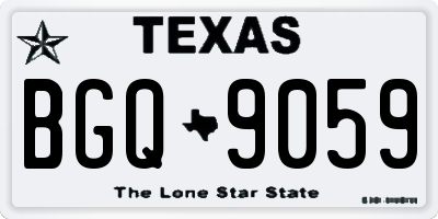 TX license plate BGQ9059