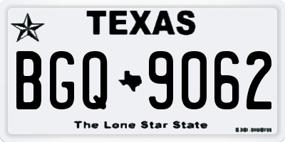 TX license plate BGQ9062