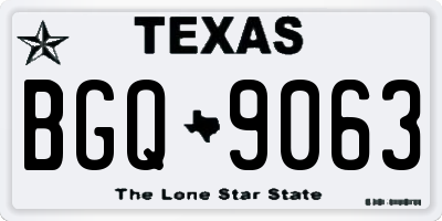 TX license plate BGQ9063