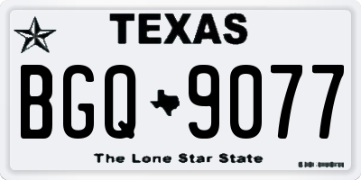 TX license plate BGQ9077