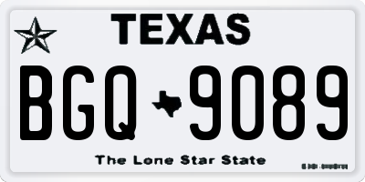 TX license plate BGQ9089