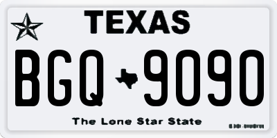 TX license plate BGQ9090