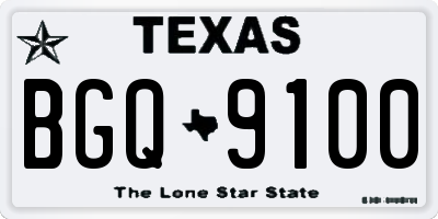 TX license plate BGQ9100