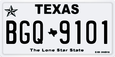 TX license plate BGQ9101