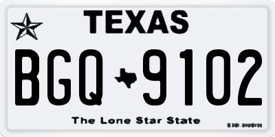 TX license plate BGQ9102