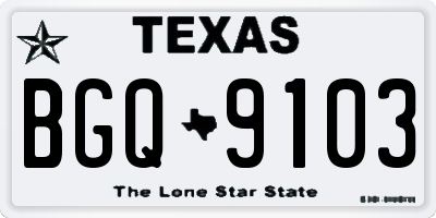 TX license plate BGQ9103
