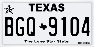 TX license plate BGQ9104