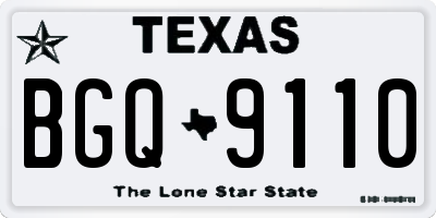TX license plate BGQ9110