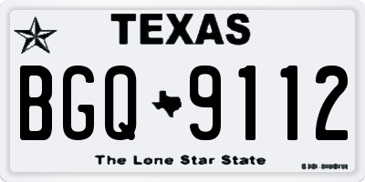 TX license plate BGQ9112