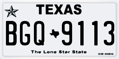TX license plate BGQ9113