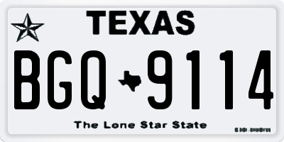TX license plate BGQ9114