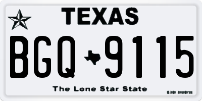 TX license plate BGQ9115