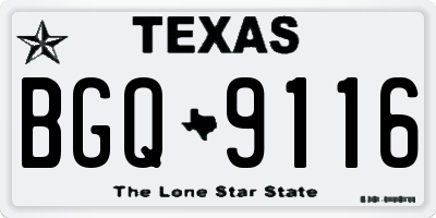 TX license plate BGQ9116