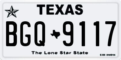 TX license plate BGQ9117