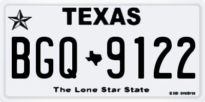 TX license plate BGQ9122