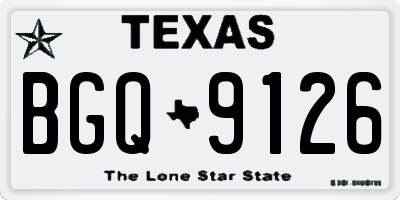 TX license plate BGQ9126