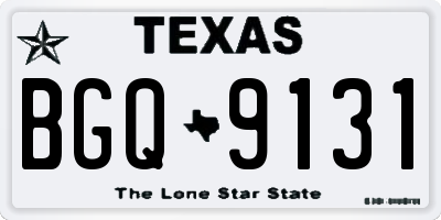 TX license plate BGQ9131