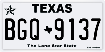 TX license plate BGQ9137