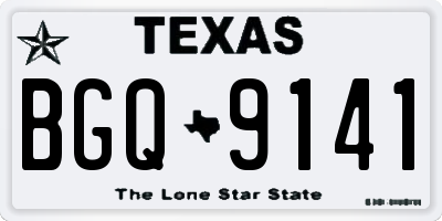 TX license plate BGQ9141