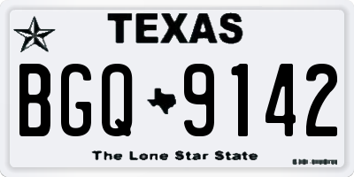 TX license plate BGQ9142