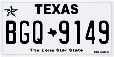 TX license plate BGQ9149
