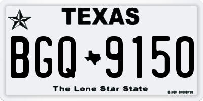 TX license plate BGQ9150