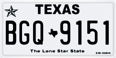 TX license plate BGQ9151