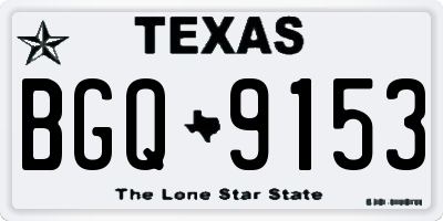 TX license plate BGQ9153