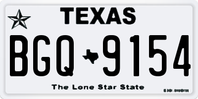 TX license plate BGQ9154