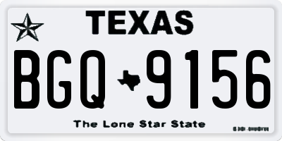 TX license plate BGQ9156