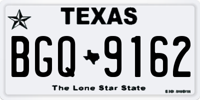 TX license plate BGQ9162