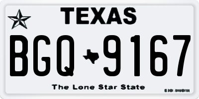 TX license plate BGQ9167