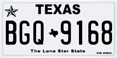 TX license plate BGQ9168