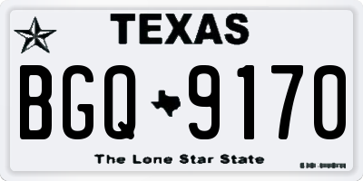 TX license plate BGQ9170