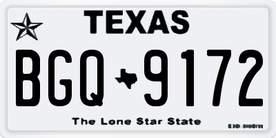 TX license plate BGQ9172