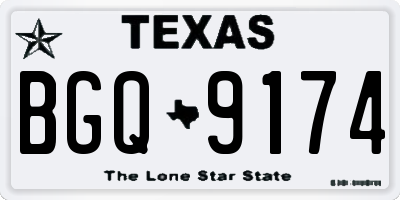 TX license plate BGQ9174