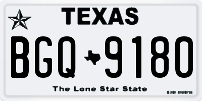 TX license plate BGQ9180