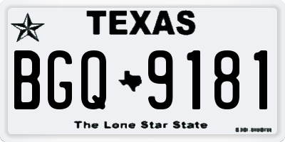 TX license plate BGQ9181