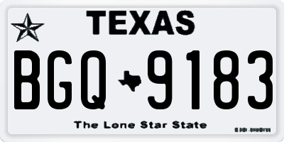 TX license plate BGQ9183