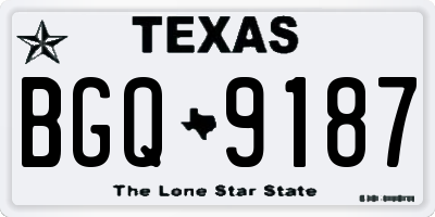 TX license plate BGQ9187