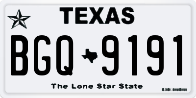 TX license plate BGQ9191