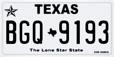TX license plate BGQ9193