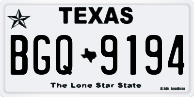 TX license plate BGQ9194