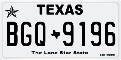 TX license plate BGQ9196
