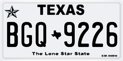 TX license plate BGQ9226